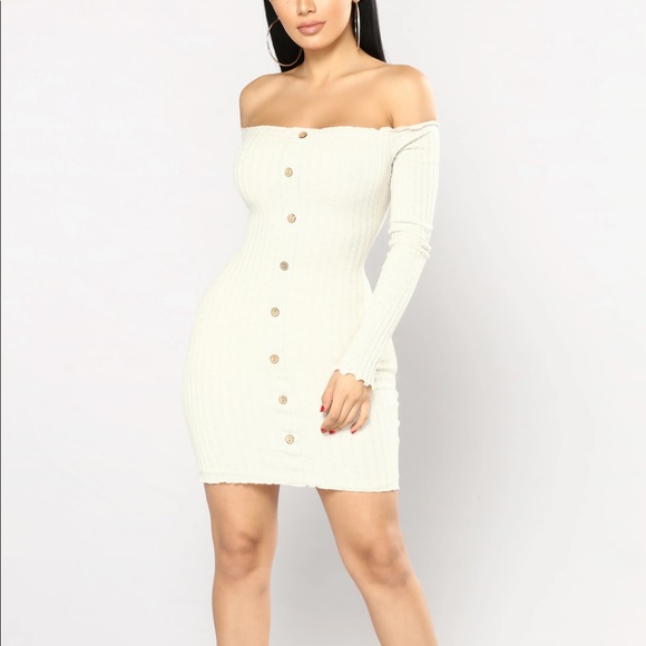 2/$35 Fashion Nova Ribbed Button Down Dress - Picture 1 of 3